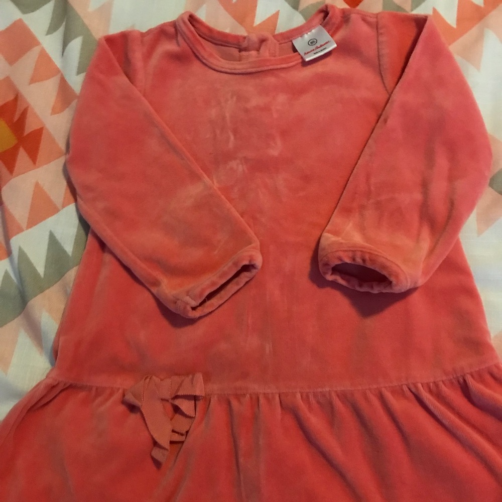 Hanna Andersson blush velour dress GIRLS